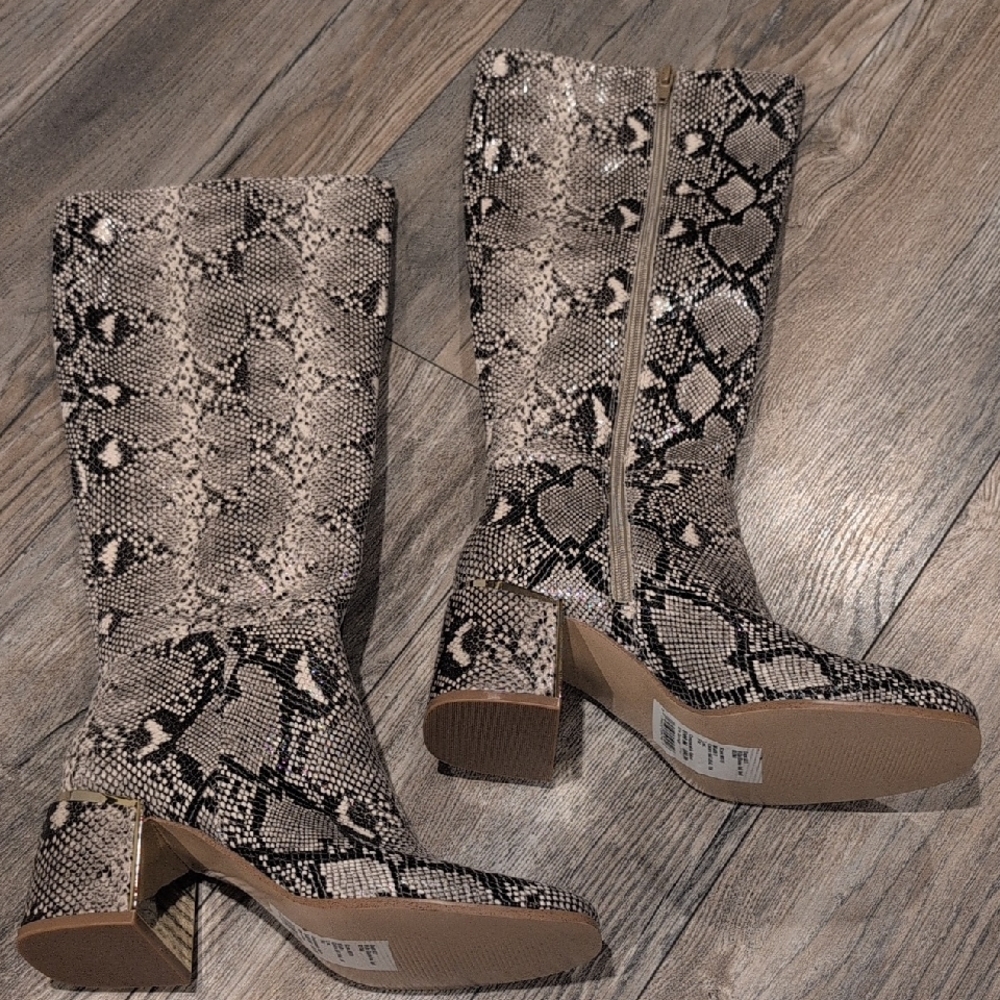 BCBGeneration Snakeskin Heeled Boots